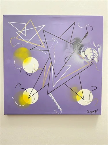 Quadro Giometrie Imperfette Viola