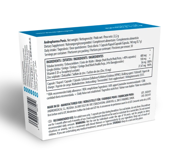 ANDROPHARMA PENIS - INTEGRATORE PER L''ALLARME DEL PENE
