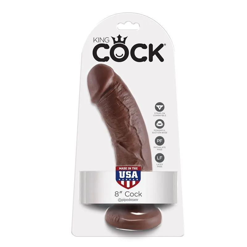 KING COCK - 8 PENE MARRÓN 20.3 CM