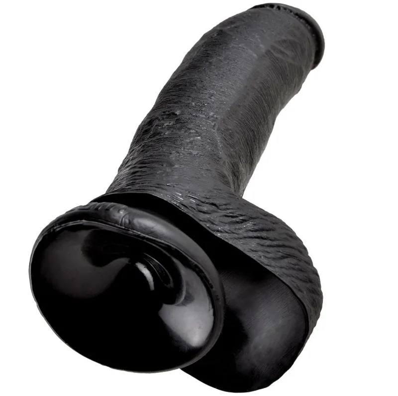 KING COCK - PENE REALISTICO NEGRO 22.9 CM