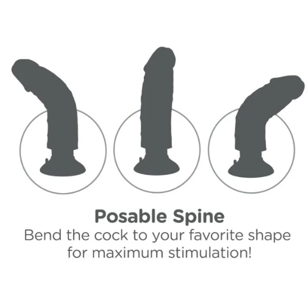 KING COCK - DILDO VIBRADOR CON TESTÍCULOS 17.78 CM NATURAL