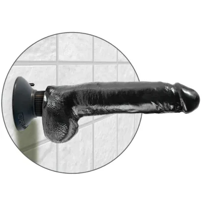 KING COCK - DILDO VIBRANTE CON TESTICOLI 23 CM NERO
