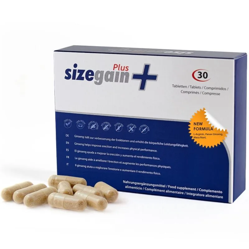 SizeGain Plus – Complemento alimenticio para aumentar el tamaño del pene y mejorar la potencia sexual