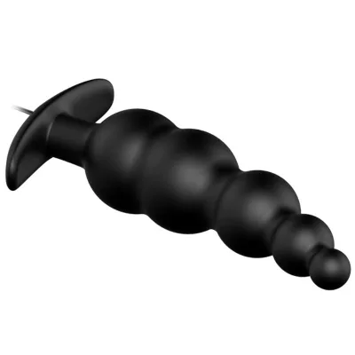 PRETTY LOVE - PLUG ANAL SILICONA ESTIMULACIÓN EXTRA Y 12 MODOS VIBRACIÓN NEGRO CONTROL REMOTO