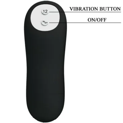 PRETTY LOVE - PLUG ANAL SILICONA ESTIMULACIÓN EXTRA Y 12 MODOS VIBRACIÓN NEGRO CONTROL REMOTO