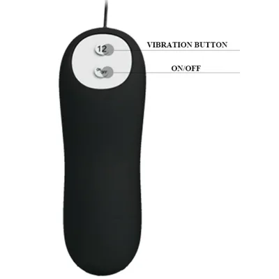 PRETTY LOVE - PLUG ANAL SILICONA FORMA ANCLA 12 MODOS VIBRACIÓN NEGRO