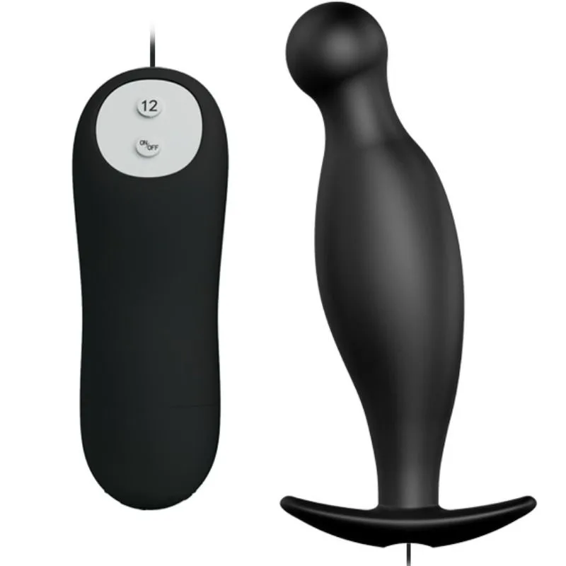 PRETTY LOVE - PLUG ANAL SILICONA 12 MODOS VIBRACIÓN NEGRO
