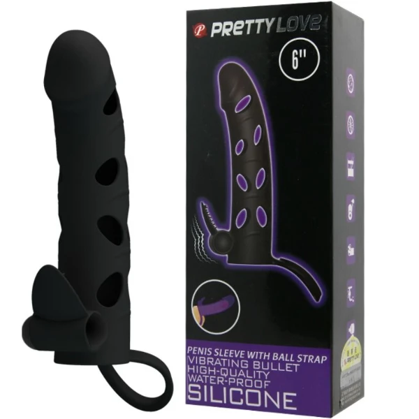 PRETTY LOVE - FUNDA SILICONA CON VIBRACIÓN 15.2 CM