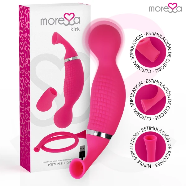 MORESSA - KIRK DUO ASPIRAZIONE + MASSAGGIATORE MULTI-PERFORMANCE IN SILICONE PREMIUM RICARICABILE