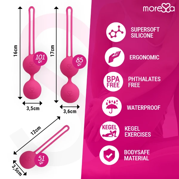 MORESSA - SET OSIAN PREMIUM SILICONE ROSA (Osian One - 51 g | Osian Two - 101 g | Osian Three 85 g)