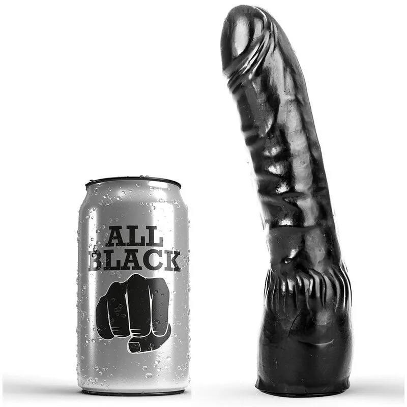 ALL BLACK - DILDO NEGRO REALÍSTICO 20 CM