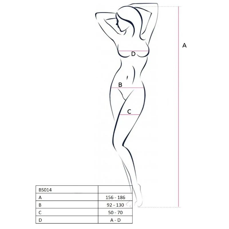 PASSION - WOMAN BS014 BODYSTOCKING ROJO TALLA ÚNICA