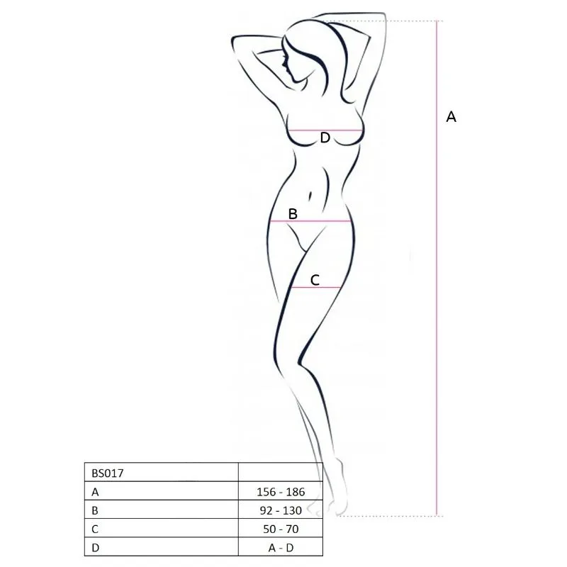 PASSION - WOMAN BS017 BODYSTOCKING NEGRO TALLA ÚNICA
