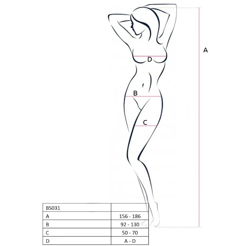 PASSION - WOMAN BS031 BODYSTOCKING NEGRO TALLA ÚNICA