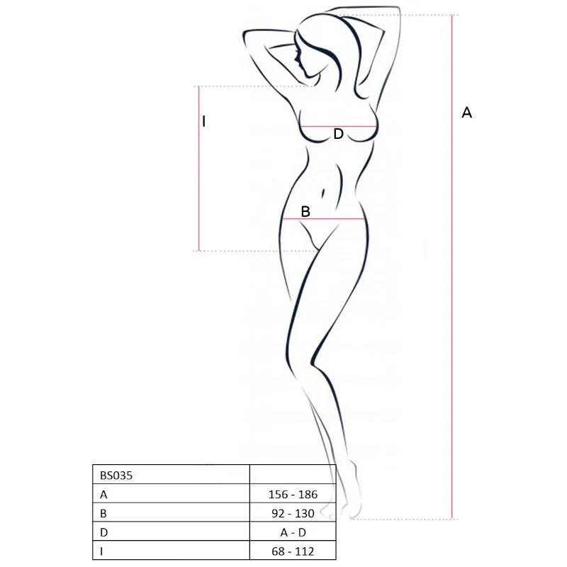 PASSION - WOMAN BS035 BODYSTOCKING BLANCO TALLA ÚNICA