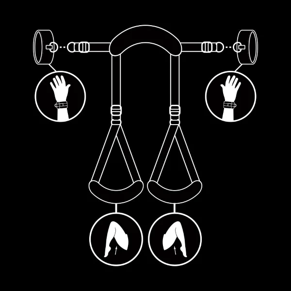 FETISH SUBMISSIVE - POSIZIONE A GAMBE APERTE CON MANETTE FODERA IN NOPRENE