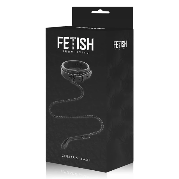 FETISH SUBMISSIVE - COLLAR CON CADENA CON FORRO DE NEOPRENO
