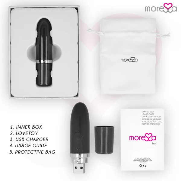MORESSA - IVY VIBRATORE STIMOLATORE DA VIAGGIO NERO