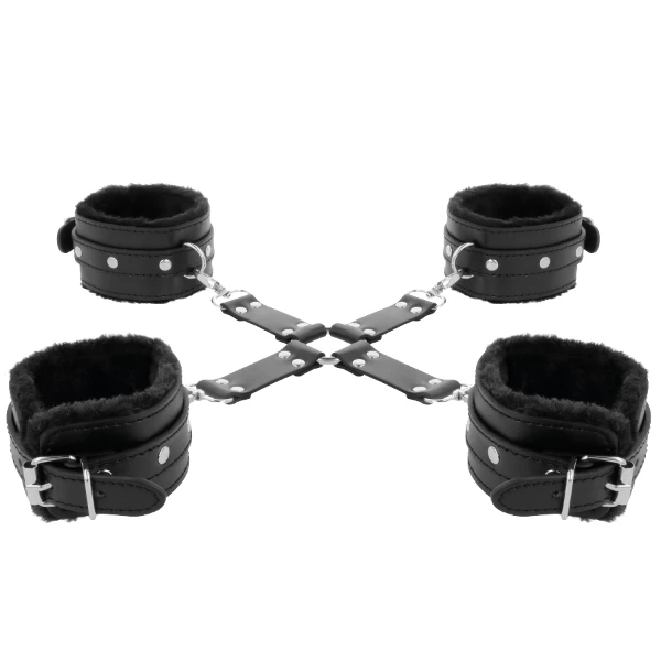 DARKNESS - MANETTE IN PELLE PER PIEDI E MANI NERE