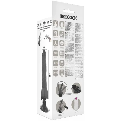 BASECOCK - VIBRATORE REALISTICO TELECOMANDO NERO 19 CM -O- 4 CM