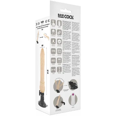 BASECOCK - VIBRATORE TELECOMANDO NATURALE REALISTICO 19.5 CM -O- 4 CM