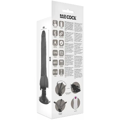 BASECOCK - VIBRATORE ARTICOLABILE TELECOMANDO NERO 18.5 CM -O- 4 CM