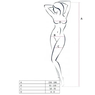 PASSION - WOMAN BS056 BODYSTOCKING ROSSO TAGLIA UNICA