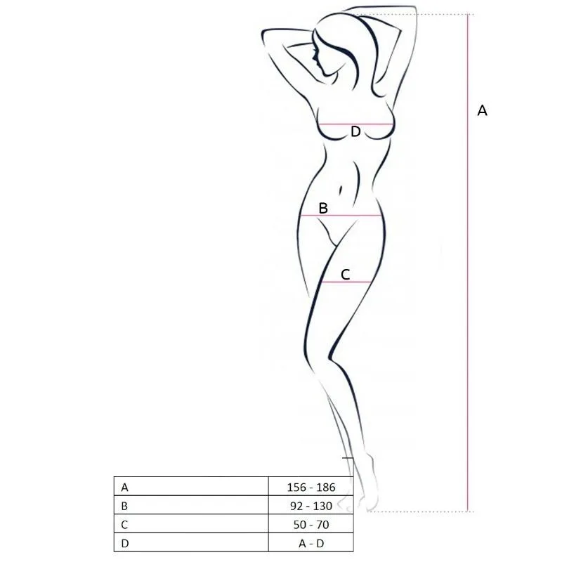 PASSION - WOMAN BS062 BODYSTOCKING BLANCO TALLA ÚNICA