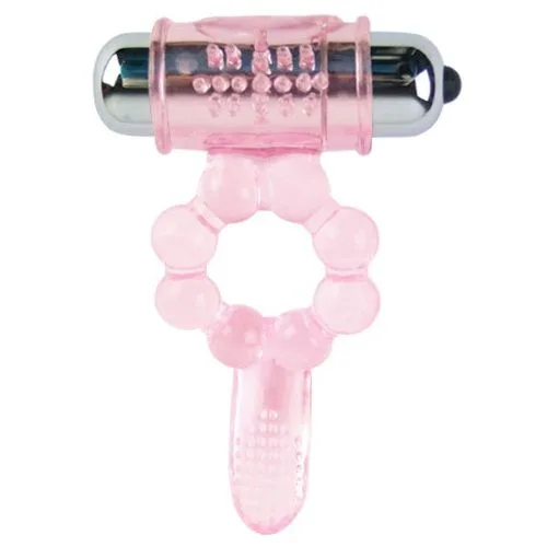 BAILE - ANILLO SILICONA 10 RITMOS LENGUA CON VIBRACIÓN ROSA