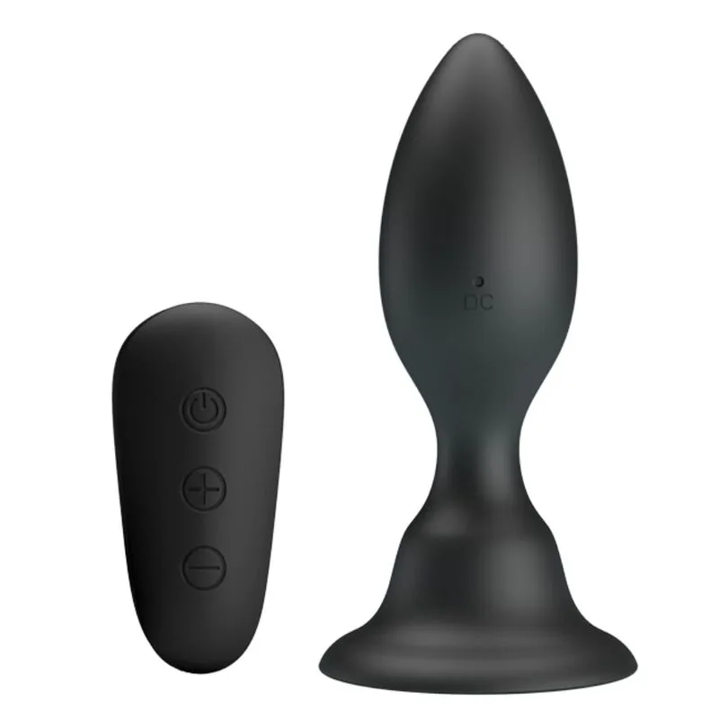 MR PLAY - PLUG ANAL CON VIBRACIÓN NEGRO CONTROL REMOTO