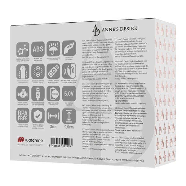 ANNE'S DESIRE - PANTY PLEASURE TECNOLOG A WATCHME NERO