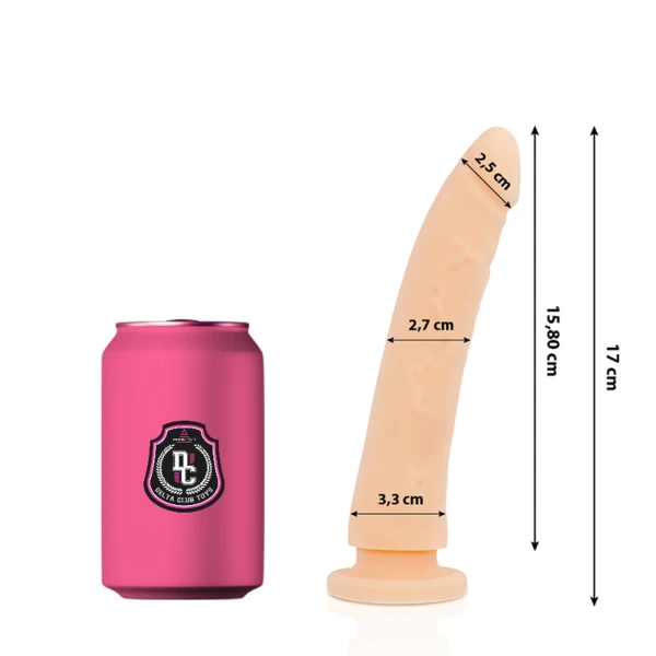 DELTA CLUB - GIOCATTOLI DILDO SILICONE MEDICO NATURALE 17 CM -O- 3 CM