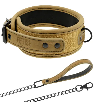 FETISH SUBMISSIVE ORIGIN - COLLANA A CATENA RIVESTITA IN NEOPRENE