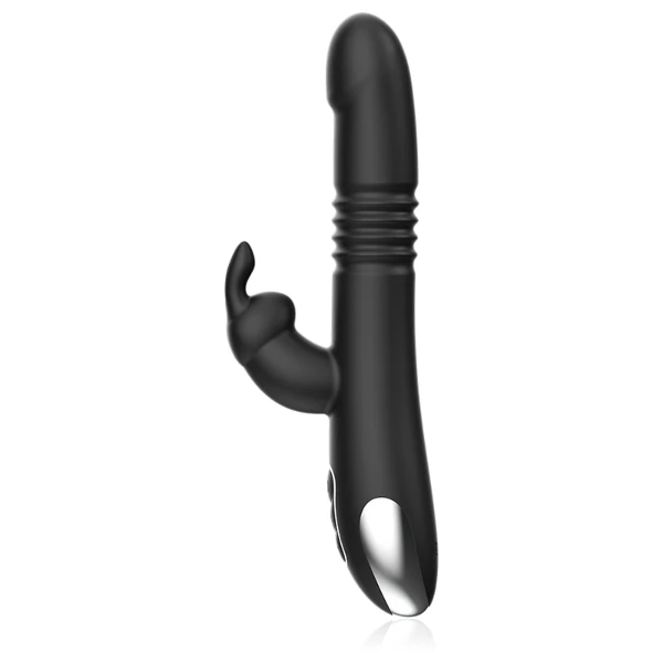 BLACK&SILVER - KENJI VIBRATORE RABBIT UP & DOWN + TELECOMANDO WATCHME