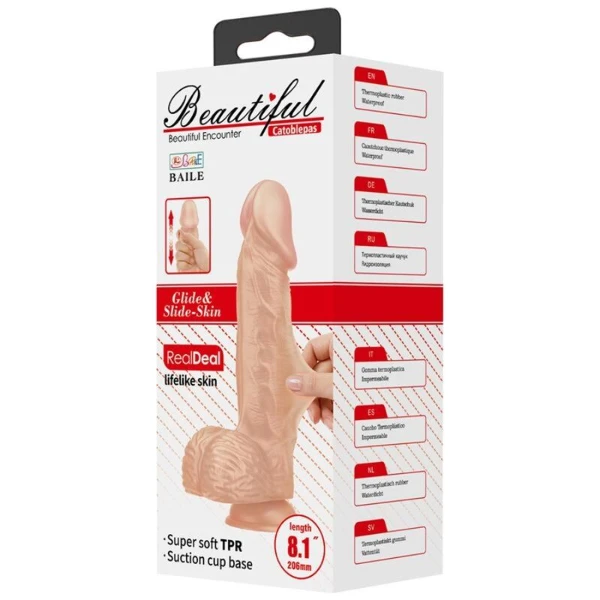BAILE - BEAUTIFUL ENCOUNTER CATOBLEPAS DILDO REALÍSTICO FLEXIBLE 20.6 CM NATURAL