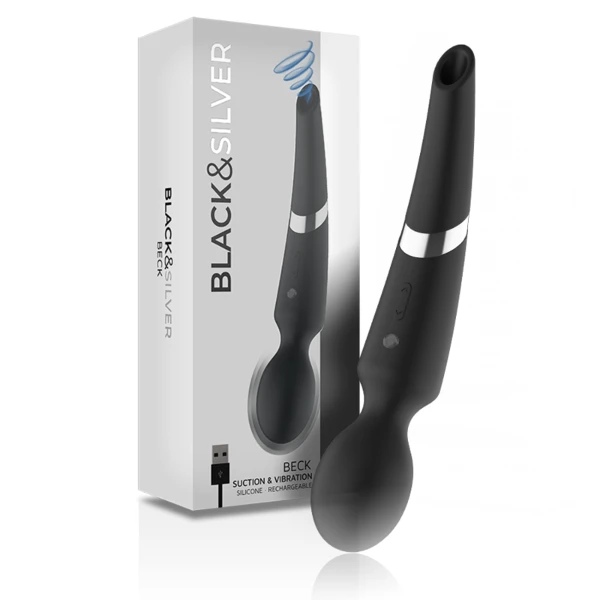 BLACK&SILVER - BECK BACCHETTA E VENTOSA 2 IN 1 IN SILICONE