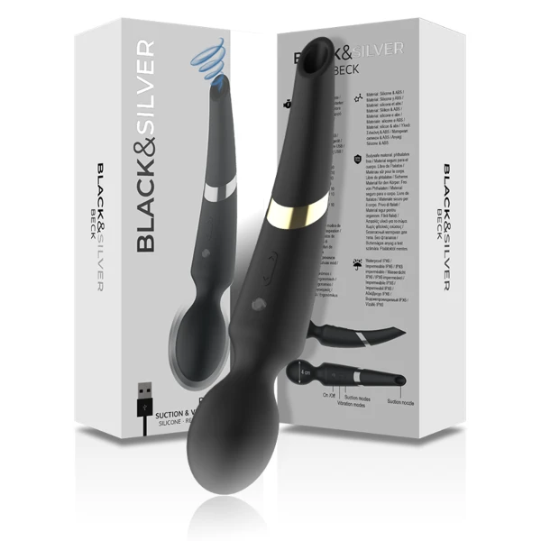 BLACK&SILVER - BECK BACCHETTA E VENTOSA 2 IN 1 IN SILICONE