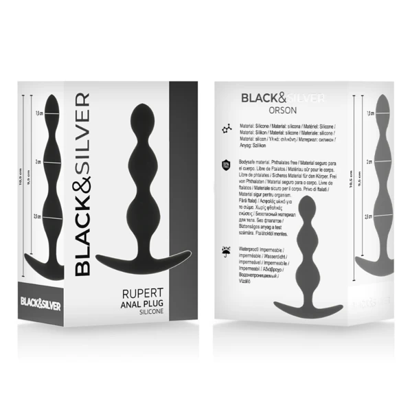 BLACK&SILVER - CATENA PER SFERE ANALI RUPERT 10 CM