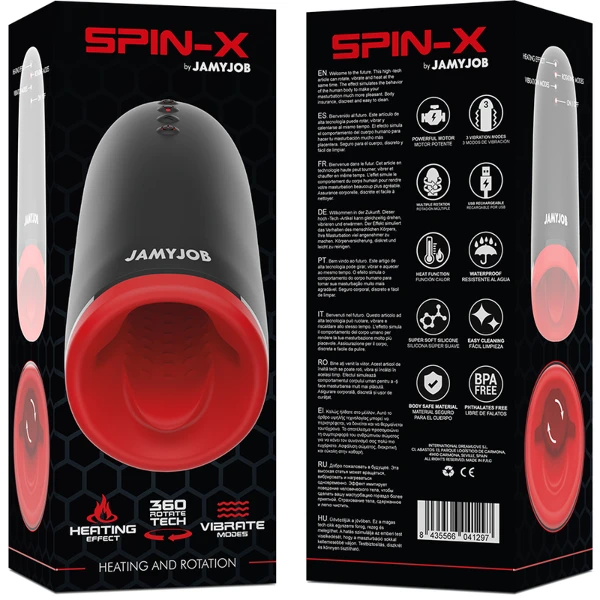 JAMYJOB - MASTURBATORE RISCALDANTE E ROTANTE SPIN-X