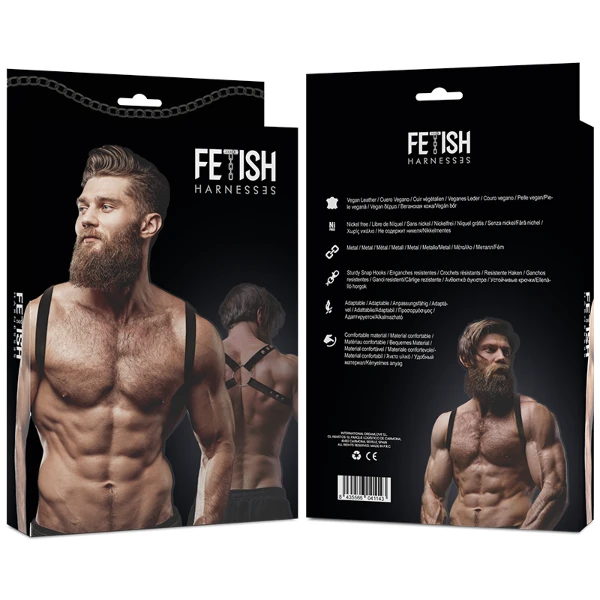 FETISH SUBMISSIVE ATTITUDE - IMBRACATURA POSTERIORE IN ECOPELLE DA UOMO
