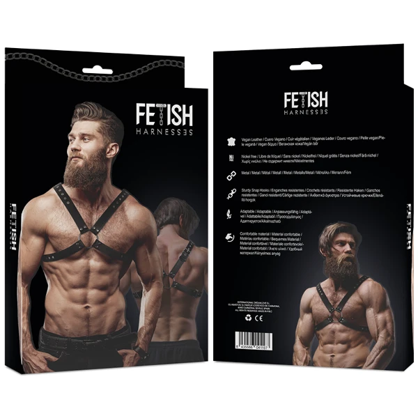 FETISH SUBMISSIVE ATTITUDE - IMBRACATURA IN ECOPELLE CON PETTO INCROCIATO DA UOMO