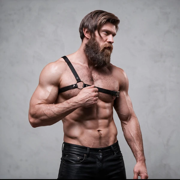 FETISH SUBMISSIVE - ATTITUDE IMBRACATURA IN ECOPELLE CON SPALLE INCROCIATE PER UOMO