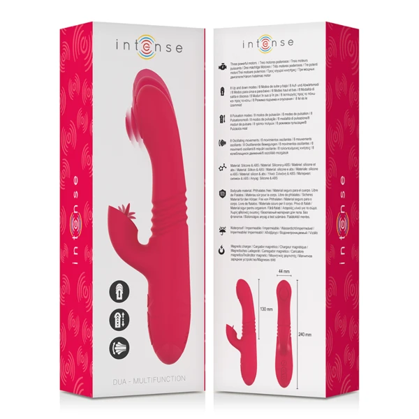 INTENSE - DUA VIBRADOR MULTIFUNCIÓN RECARGABLE UP & DOWN CON LENGUA ROJO