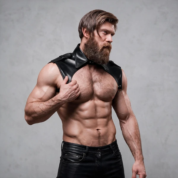 FETISH SUBMISSIVE ATTITUDE - ARNÉS BRIGADE AJUSTABLE ECOPIEL CUELLO HOMBRE