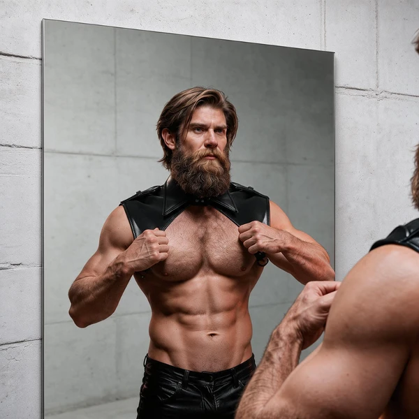 FETISH SUBMISSIVE ATTITUDE - ARNÉS BRIGADE AJUSTABLE ECOPIEL CUELLO HOMBRE