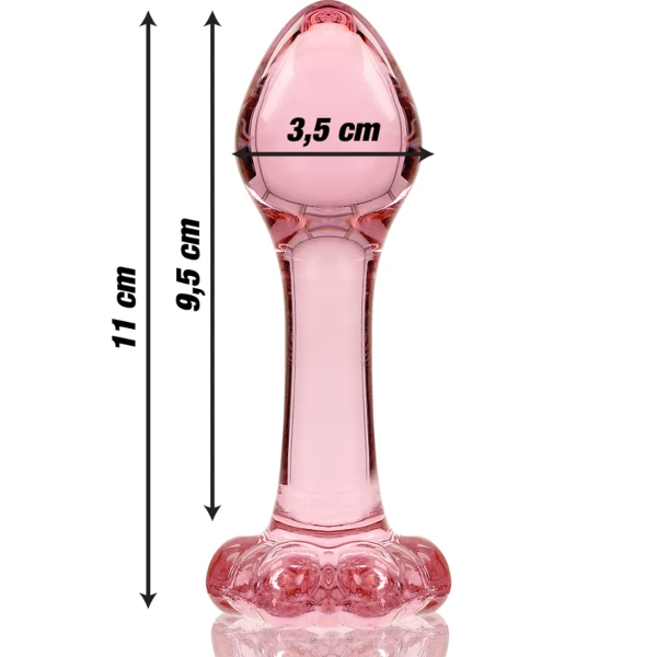 NEBULA SERIES BY IBIZA - MODELO 2 PLUG CRISTAL ROSA 11 CM -O- 3.5 CM