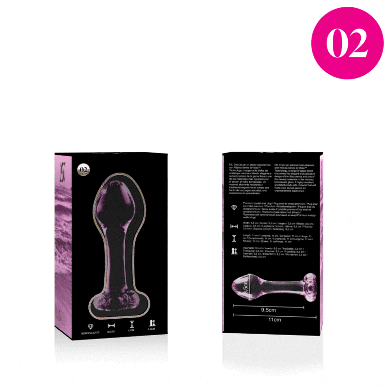 NEBULA SERIES BY IBIZA - MODELO 2 PLUG CRISTAL ROSA 11 CM -O- 3.5 CM