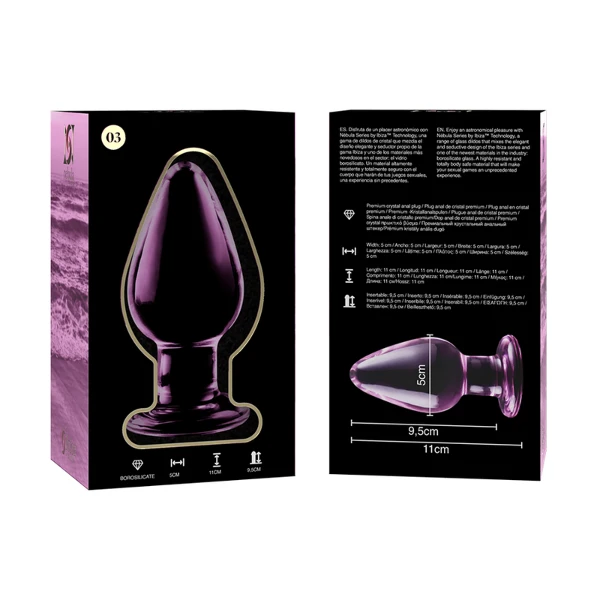 NEBULA SERIES BY IBIZA - MODELO 3 PLUG CRISTAL ROSA 11 CM -O- 5 CM