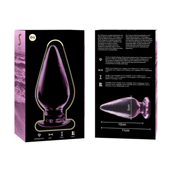 NEBULA SERIES BY IBIZA - MODELO 4 PLUG CRISTAL ROSA 11 CM -O- 5 CM