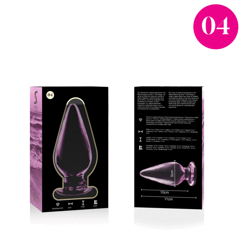 NEBULA SERIES BY IBIZA - MODELO 4 PLUG CRISTAL ROSA 11 CM -O- 5 CM